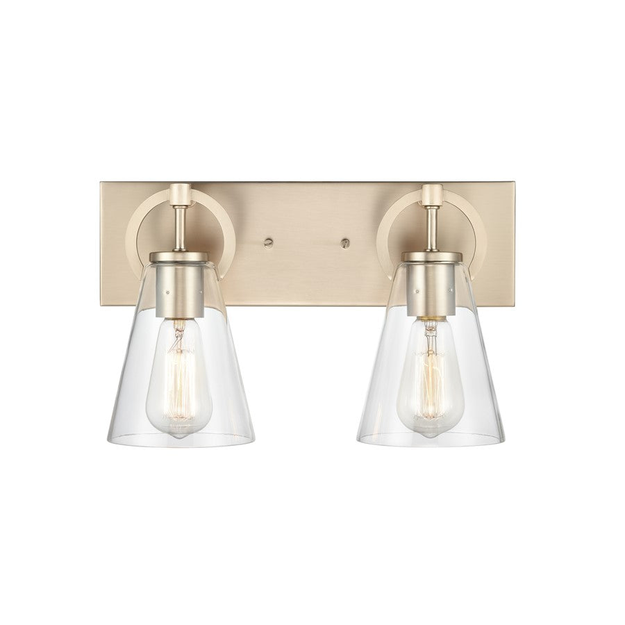 Atlas Lighting Harnell 2Lt Vanity, Champagne Gold/Clear/Clear