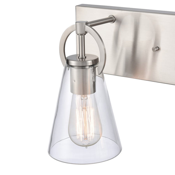 Atlas Lighting Harnell 3Lt Vanity Light, Brushed Nickel/Clear/Clear