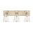 Atlas Lighting Harnell 3Lt Vanity, Champagne Gold/Clear/Clear