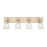 Atlas Lighting Harnell 4Lt Vanity, Champagne Gold/Clear/Clear