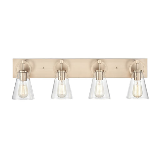 Atlas Lighting Harnell 4Lt Vanity, Champagne Gold/Clear/Clear