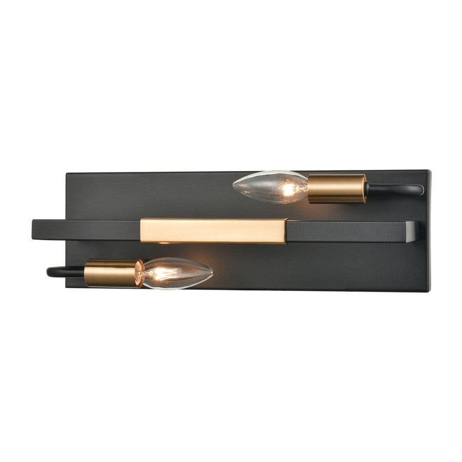 Atlas Lighting Heathrow 15'' Wide 2Lt Vanity Light, Matte Black