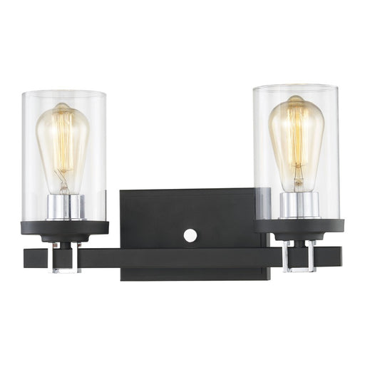 Atlas Lighting Holdfast 15'' Wide 2Lt Vanity Light, Charcoal/Clear