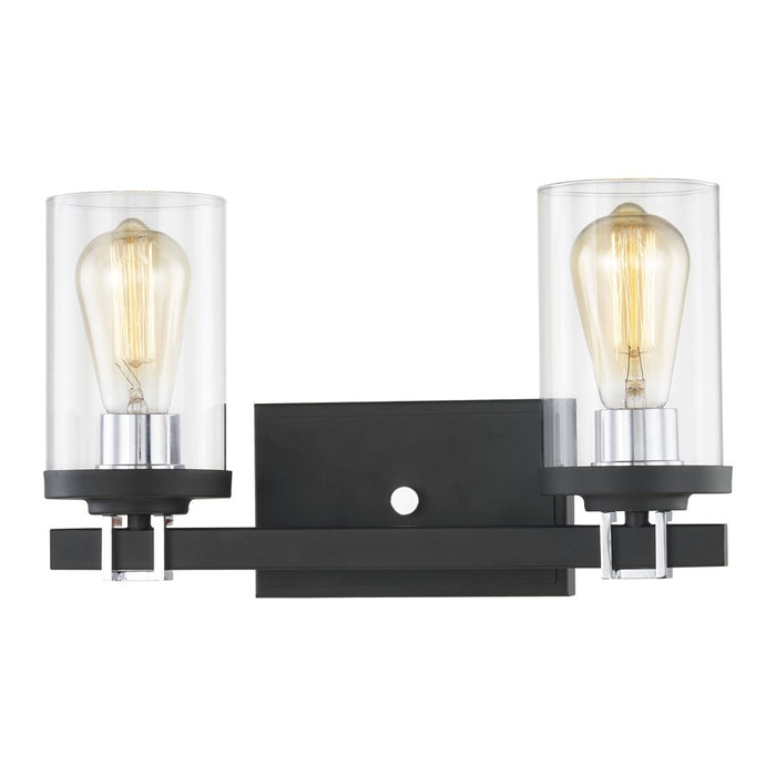 Atlas Lighting Holdfast 15'' Wide 2Lt Vanity Light, Charcoal/Clear
