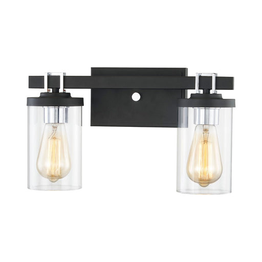 Atlas Lighting Holdfast 15'' Wide 2Lt Vanity Light, Charcoal/Clear