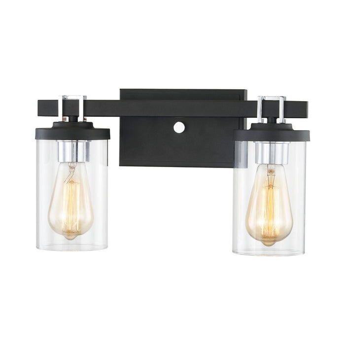 Atlas Lighting Holdfast 15'' Wide 2Lt Vanity Light, Charcoal/Clear