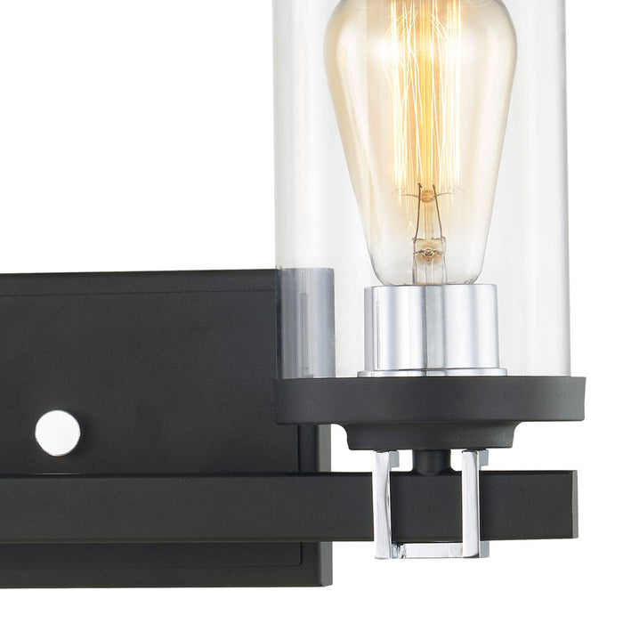 Atlas Lighting Holdfast 15'' Wide 2Lt Vanity Light, Charcoal/Clear