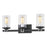 Atlas Lighting Holdfast 22'' Wide 3Lt Vanity Light, Charcoal/Clear