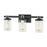 Atlas Lighting Holdfast 22'' Wide 3Lt Vanity Light, Charcoal/Clear