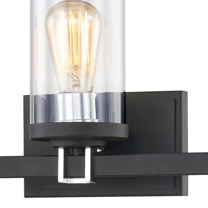 Atlas Lighting Holdfast 22'' Wide 3Lt Vanity Light, Charcoal/Clear