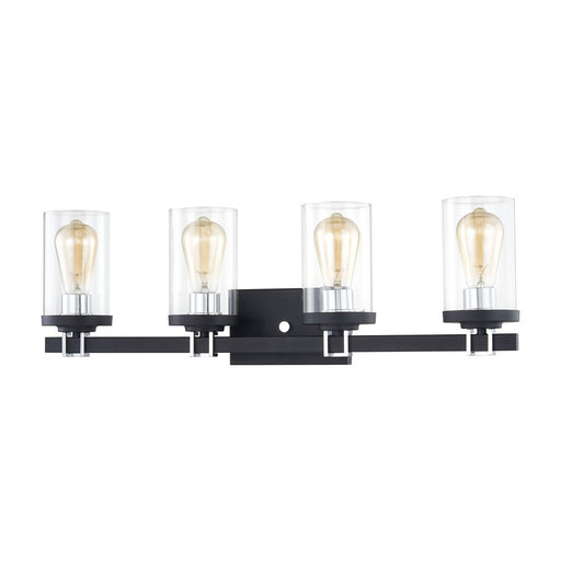 Atlas Lighting Holdfast 28'' Wide 4Lt Vanity Light, Charcoal/Clear