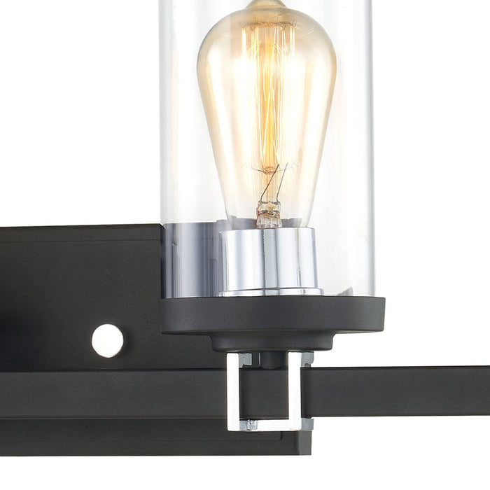 Atlas Lighting Holdfast 28'' Wide 4Lt Vanity Light, Charcoal/Clear