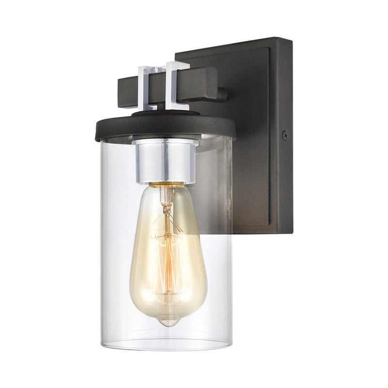 Atlas Lighting Holdfast 9'' High 1Lt Sconce, Charcoal/Chrome