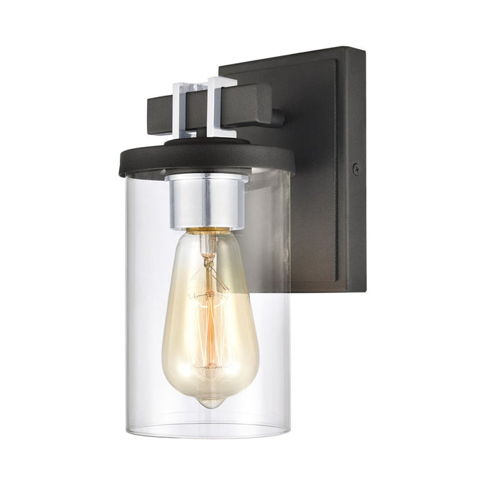 Atlas Lighting Holdfast 9'' High 1Lt Sconce, Charcoal/Chrome