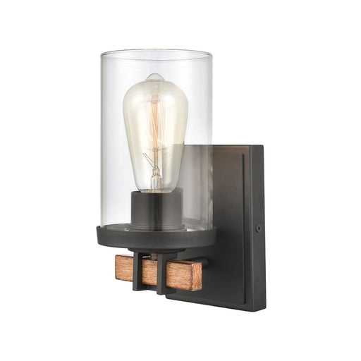 Atlas Lighting Holdfast 9'' High 1Lt Sconce, Charcoal/Beachwood