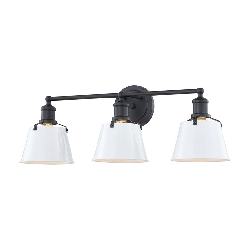Atlas Lighting Holgate 24'' Wide 3Lt Vanity Light, Charcoal/White