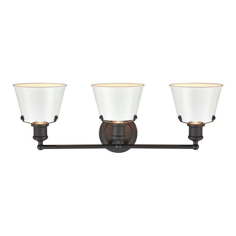 Atlas Lighting Holgate 24in 3-Light Vanity Light | Traditional Enamel White and Charcoal Metal | Bathroom & Kitchen Vanity | Model WL11330-WH