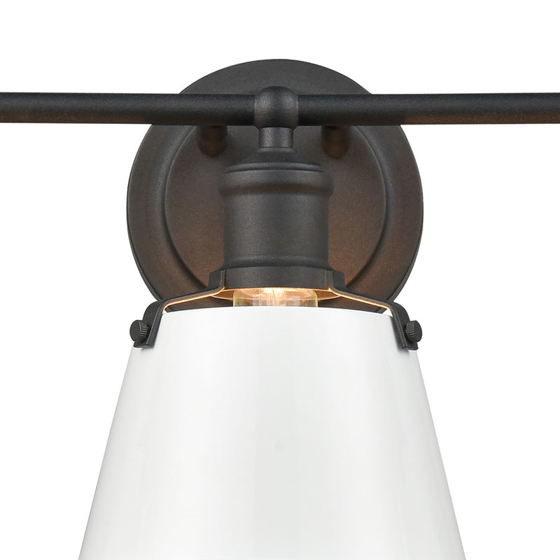 Atlas Lighting Holgate 24in 3-Light Vanity Light | Traditional Enamel White and Charcoal Metal | Bathroom & Kitchen Vanity | Model WL11330-WH