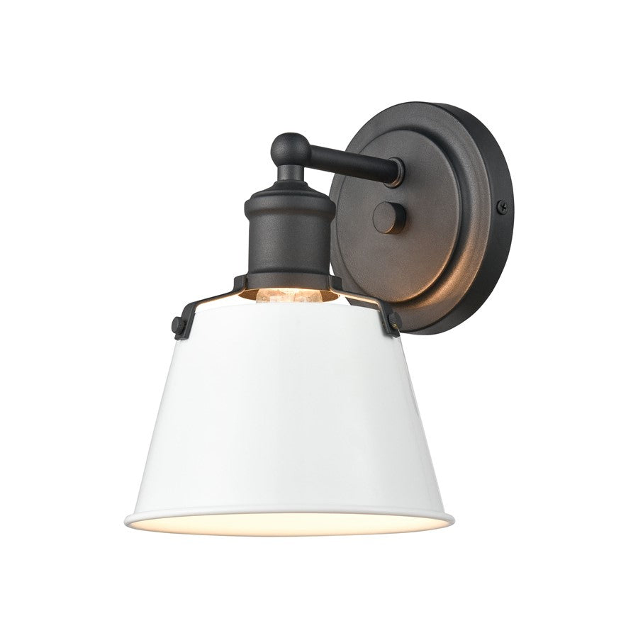 Atlas Lighting Holgate 9'' High 1Lt Sconce, Charcoal/White