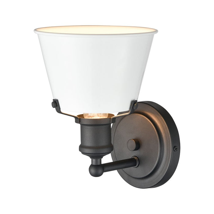 Atlas Lighting Holgate 9'' High 1Lt Sconce, Charcoal/White