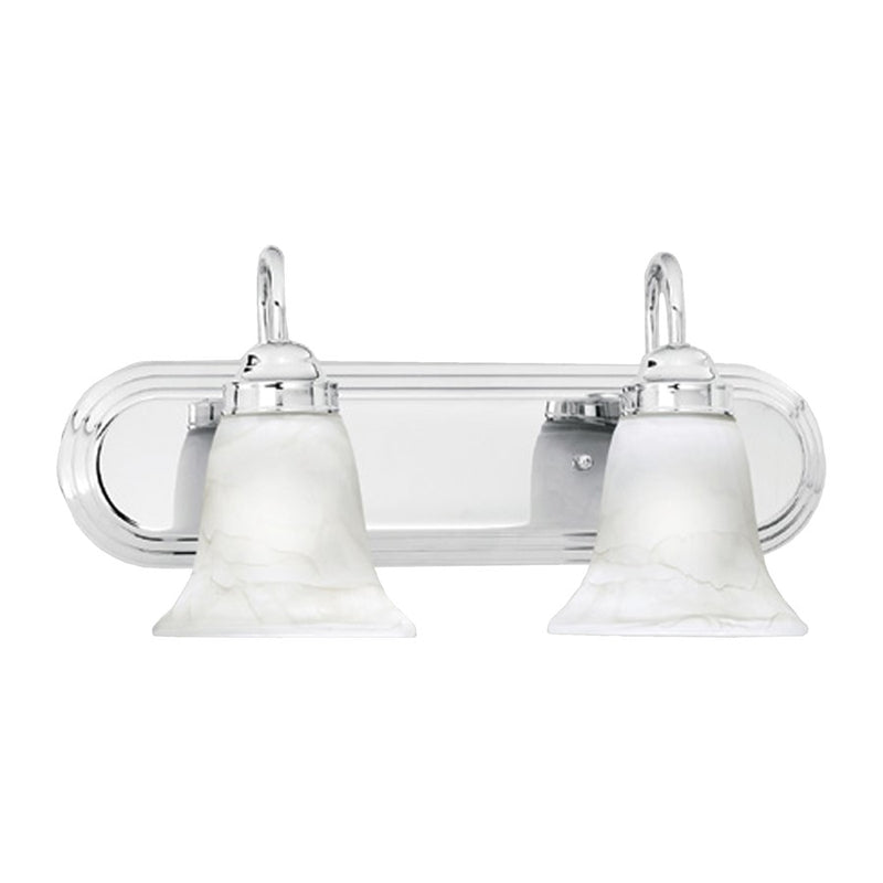 Atlas Lighting Homestead 18in 2-Light Vanity Light | Traditional Chrome and White Glass | Bathroom & Powder Room Vanity Lighting | Model WL11332-CH
