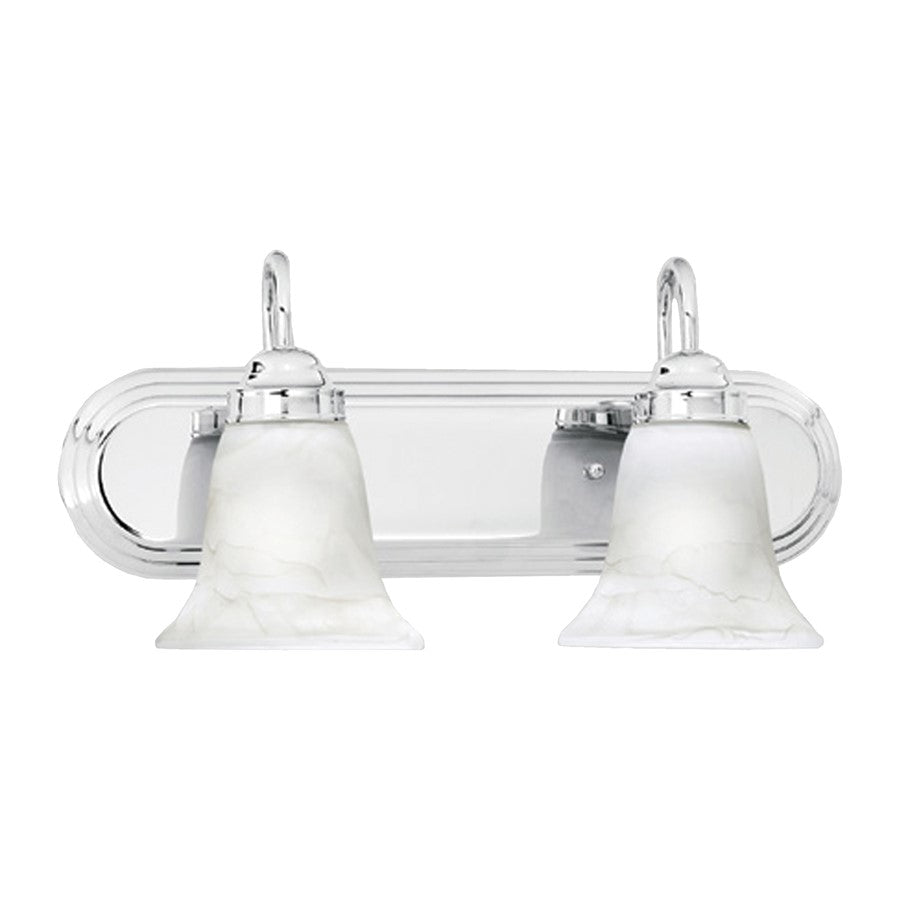 Atlas Lighting Homestead 18'' Wide 2Lt Vanity Light, Chrome/White