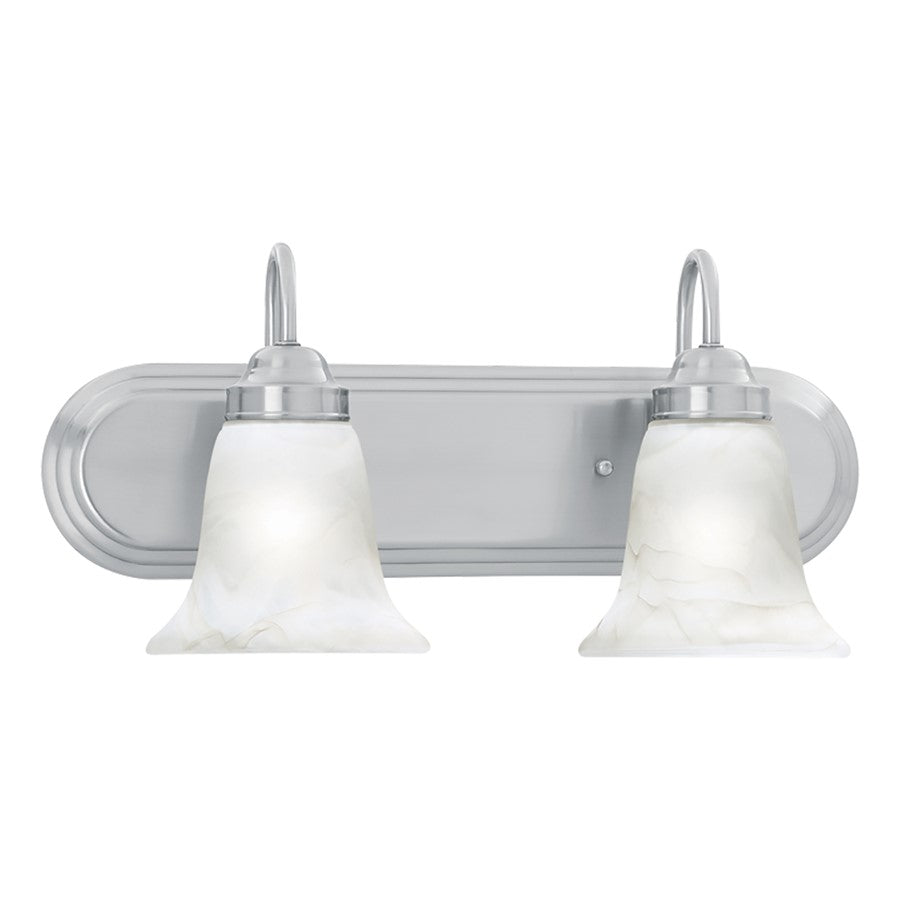 Atlas Lighting Homestead 18'' Wide 2Lt Vanity Light, Nickel/White