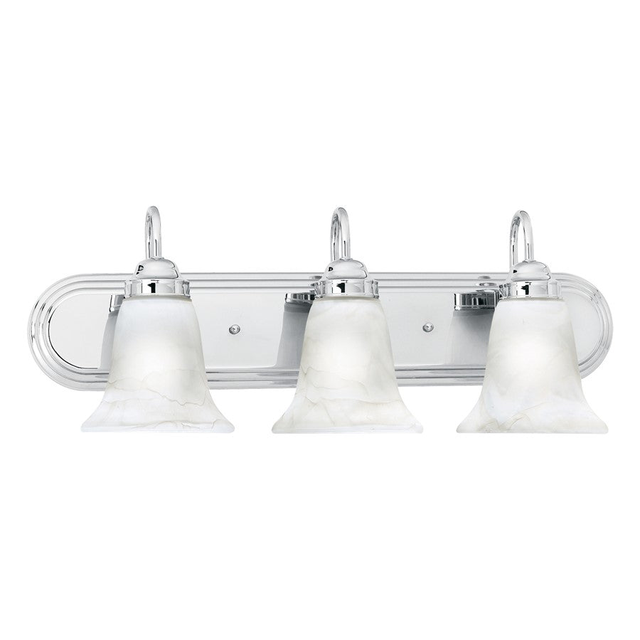 Atlas Lighting Homestead 24'' Wide 3Lt Vanity Light, Chrome/White