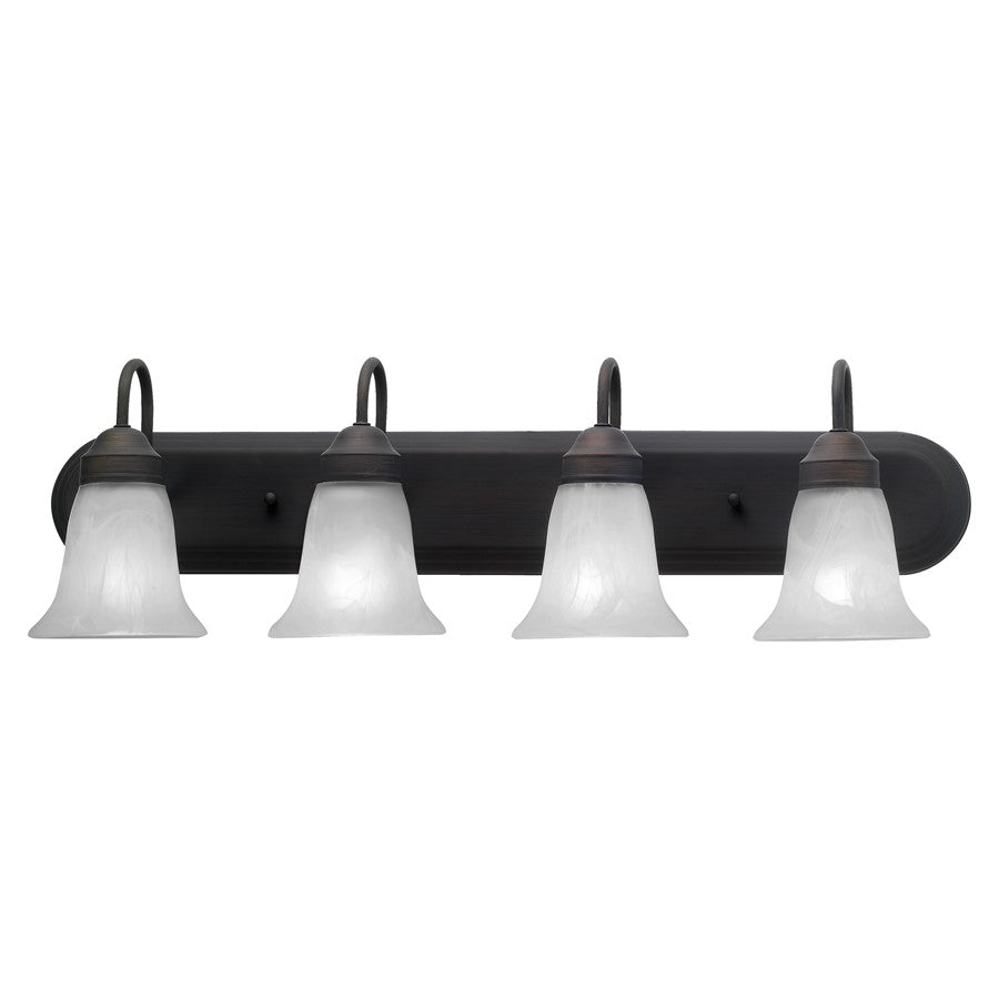 Atlas Lighting Homestead 30'' Wide 4Lt Vanity Light, Bronze/White