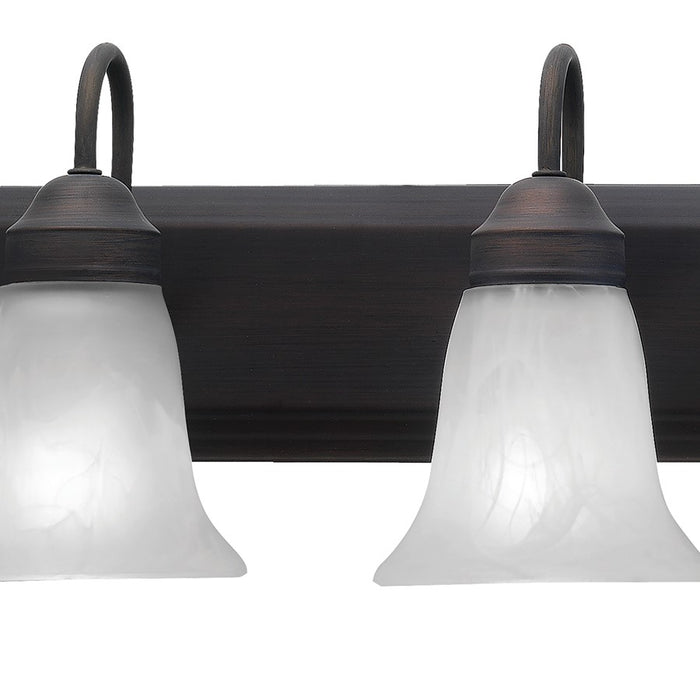Atlas Lighting Homestead 30'' Wide 4Lt Vanity Light, Bronze/White