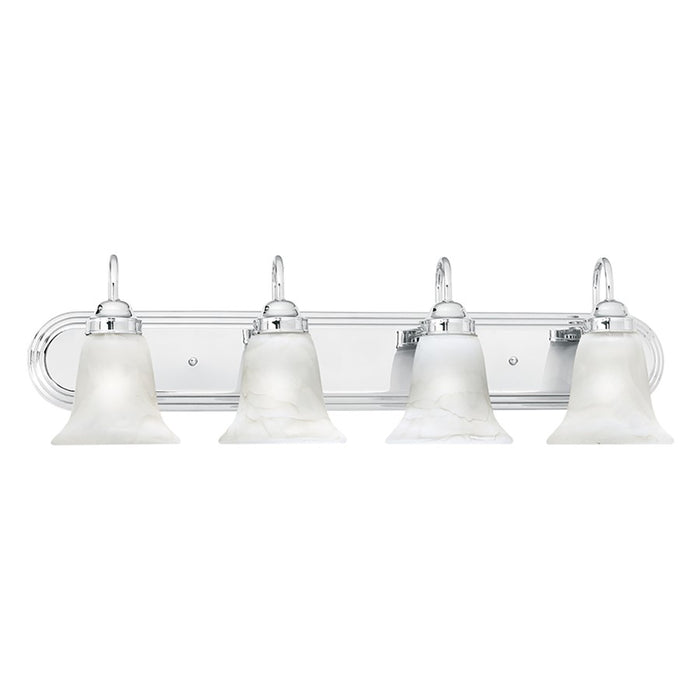 Atlas Lighting Homestead 30'' Wide 4Lt Vanity Light, Chrome/White