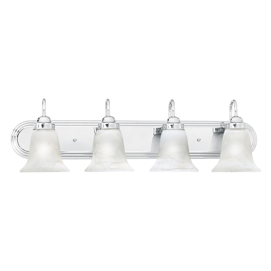 Atlas Lighting Homestead 30'' Wide 4Lt Vanity Light, Chrome/White