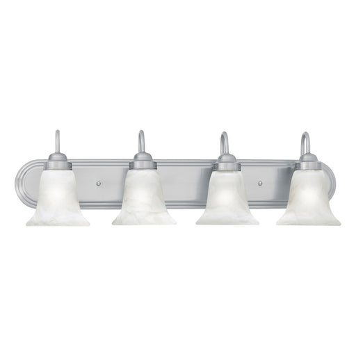 Atlas Lighting Homestead 30'' Wide 4Lt Vanity Light, Nickel/White