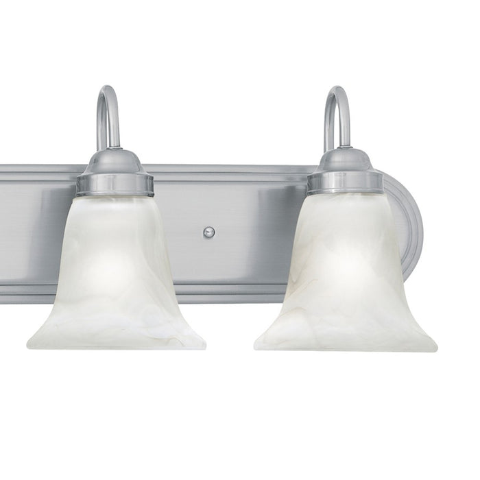 Atlas Lighting Homestead 30'' Wide 4Lt Vanity Light, Nickel/White