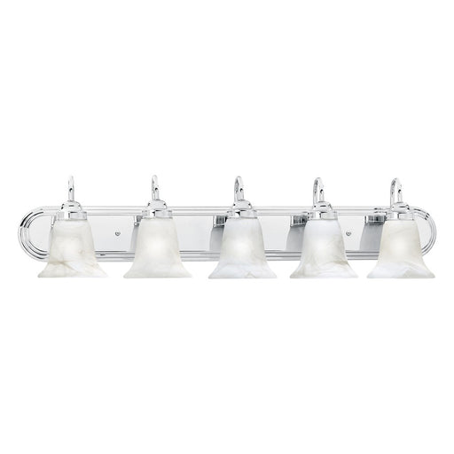 Atlas Lighting Homestead 36'' Wide 5Lt Vanity Light, Chrome/White
