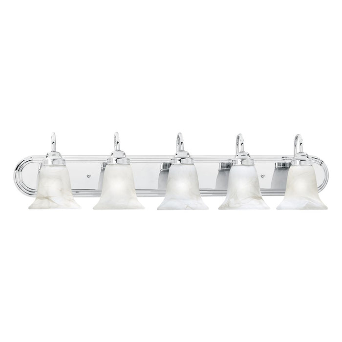 Atlas Lighting Homestead 36'' Wide 5Lt Vanity Light, Chrome/White