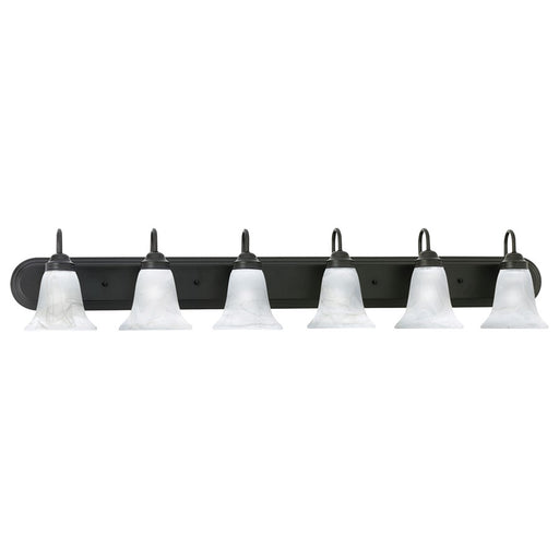 Atlas Lighting Homestead 48'' Wide 6Lt Vanity Light, Bronze/White