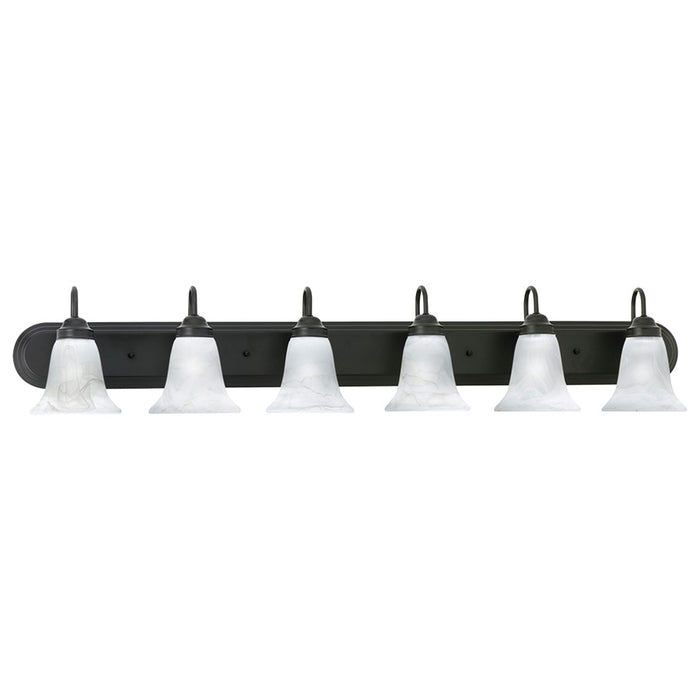Atlas Lighting Homestead 48'' Wide 6Lt Vanity Light, Bronze/White