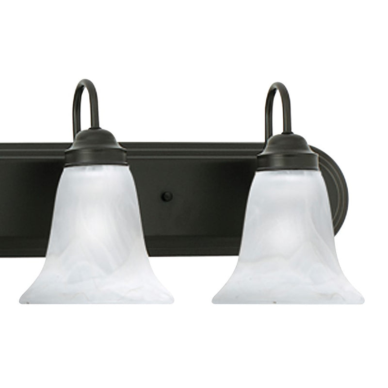 Atlas Lighting Homestead 48in 6-Light Vanity Light | Traditional Painted Bronze and White Alabaster Glass | Bathroom Vanity | Model WL11336-BZ