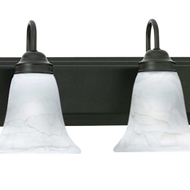 Atlas Lighting Homestead 48in 6-Light Vanity Light | Traditional Painted Bronze and White Alabaster Glass | Bathroom Vanity | Model WL11336-BZ
