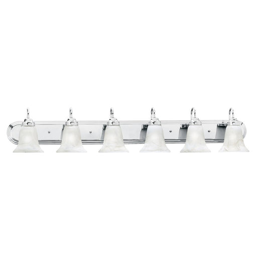 Atlas Lighting Homestead 48'' Wide 6Lt Vanity Light, Chrome/White