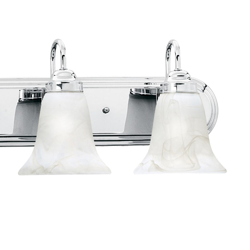 Atlas Lighting Homestead 48in 6-Light Vanity Light | Traditional Chrome and White Alabaster Glass | Bathroom Vanity | Model WL11336-CH