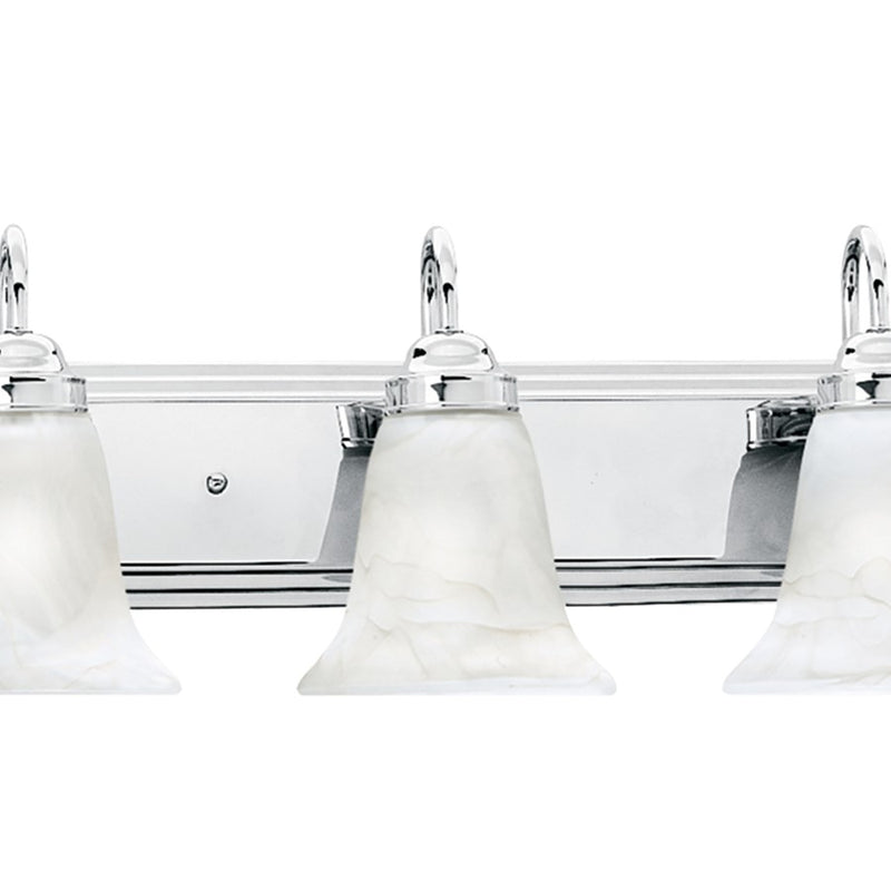 Atlas Lighting Homestead 48in 6-Light Vanity Light | Traditional Chrome and White Alabaster Glass | Bathroom Vanity | Model WL11336-CH