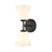 Atlas Lighting Houghton 15''H 2Lt Vanity Light, Matte Black/White