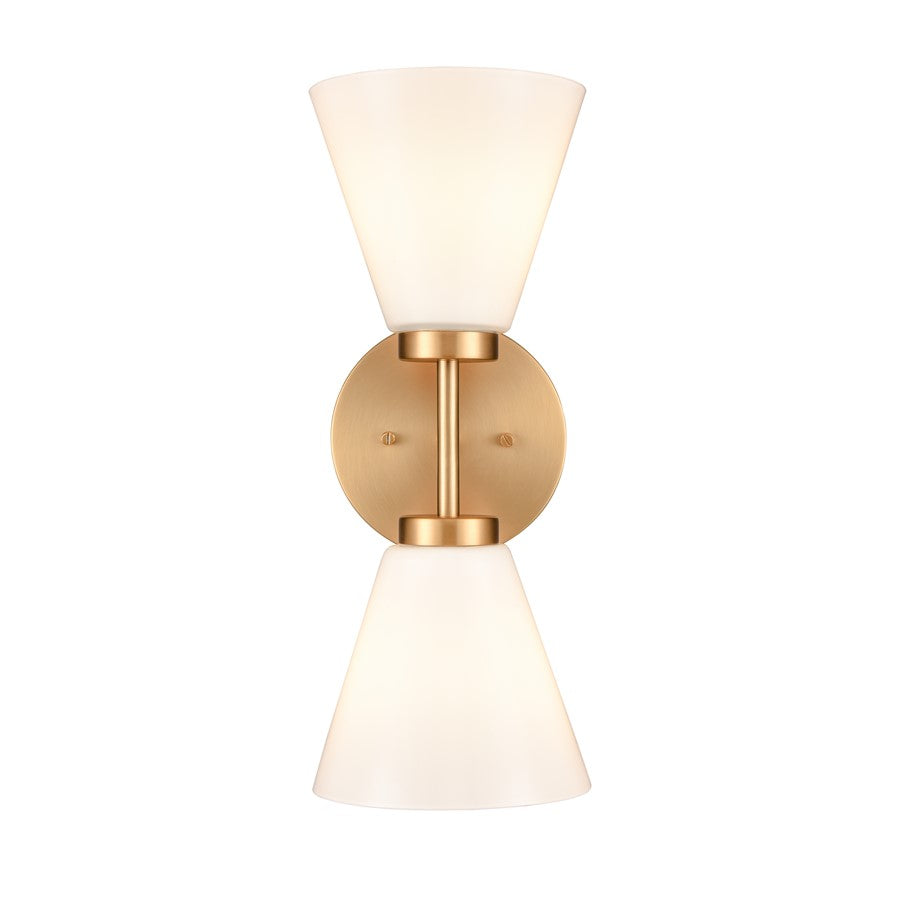 Atlas Lighting Houghton 15'' High 2Lt Vanity Light, Gold/White