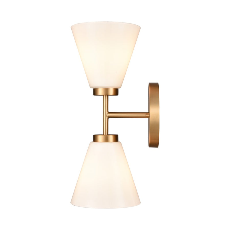 Atlas Lighting Houghton 15'' High 2Lt Vanity Light, Gold/White