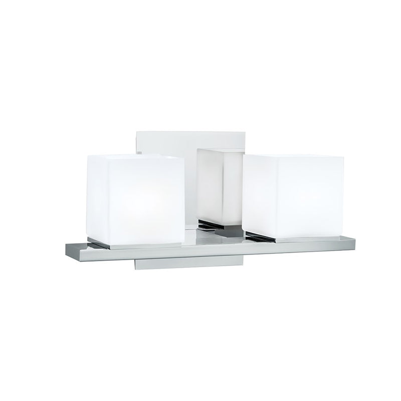 Atlas Lighting Icereto 11.5in 2-Light Vanity Light | Traditional Chrome and White Glass | Bathroom Vanity | 11.5 x 11.5 x 5.5 in | Model WL11339-CH