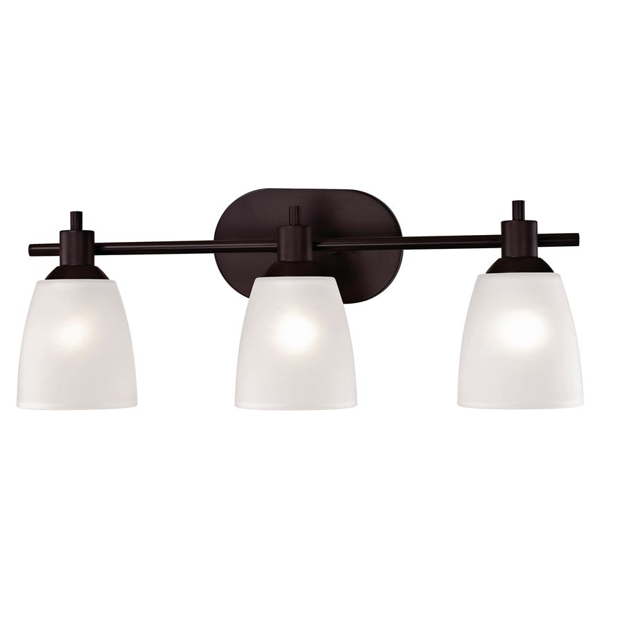 Atlas Lighting Jackson 22'' Wide 3Lt Vanity Light, Bronze/White