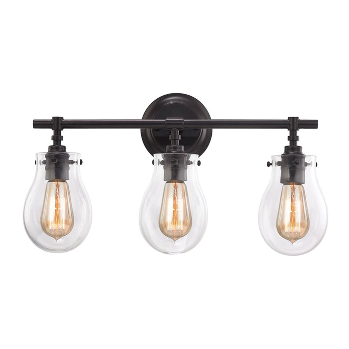 Atlas Lighting Jaelyn 21'' Wide 3Lt Vanity Light, Bronze/Clear