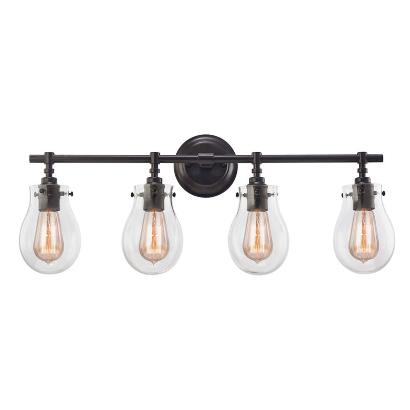 Atlas Lighting Jaelyn 29in 4-Light Vanity Light | Transitional Oil Rubbed Bronze and Clear Glass | Bathroom & Powder Room | Model WL11346-BZ